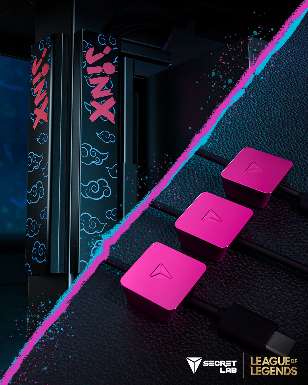 Secretlab ケーブルマネージメントセット League of Legends ジンクス エディション