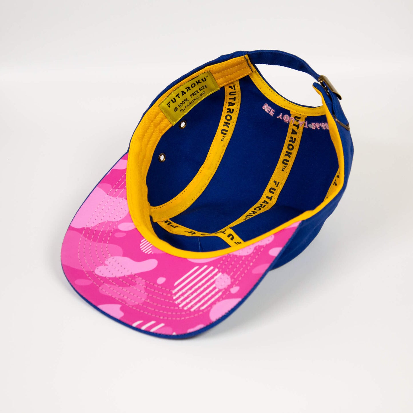 5パネルフラットブリムキャップ（ブルー）